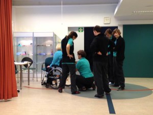 How many occupational therapist are needed for one wheelchair adapting?